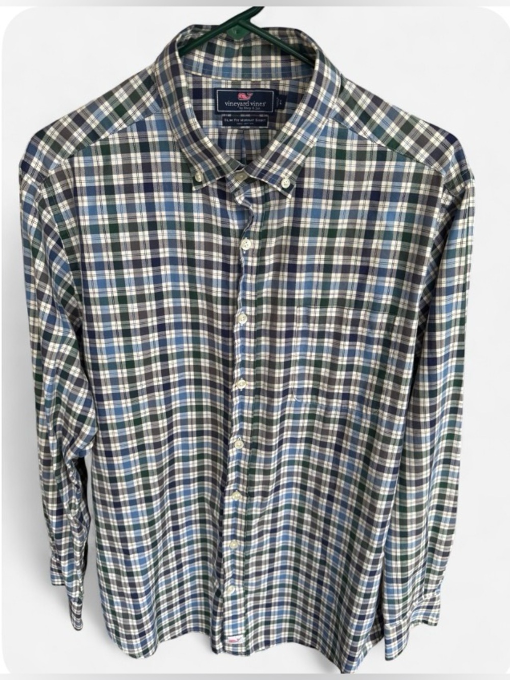 Vineyard Vines Slim Fit Murray Tartan Plaid Button Down Shirt L Coastal Nautical